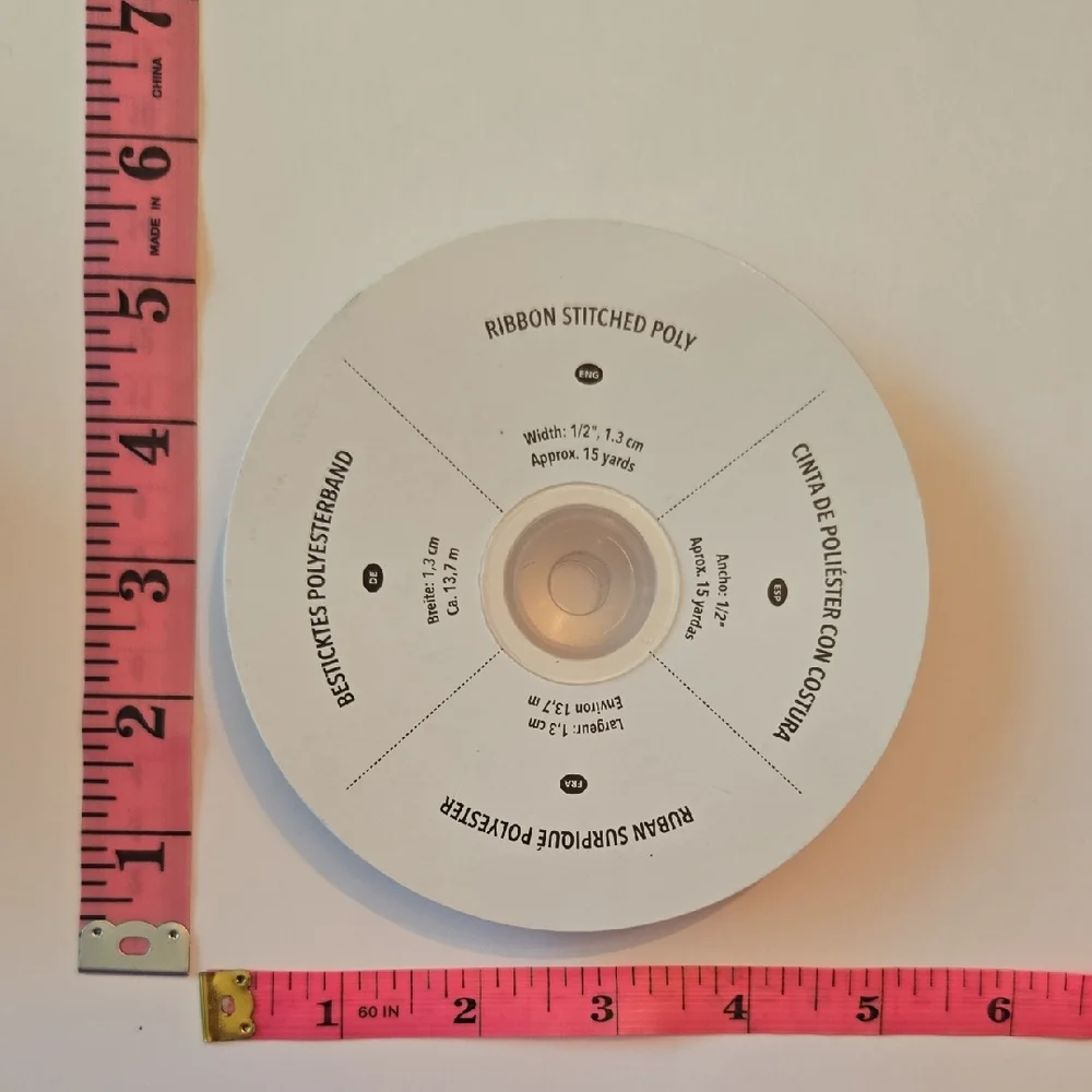 NWT Stampin' Up! Retired Blushing Bride Stitched Poly Ribbon 1/2
